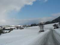 Picture : The leaving of the village under snow